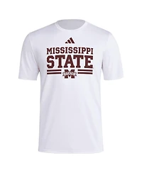 Adidas Men's White Mississippi State Bulldogs Strategy Pre-Game T-Shirt