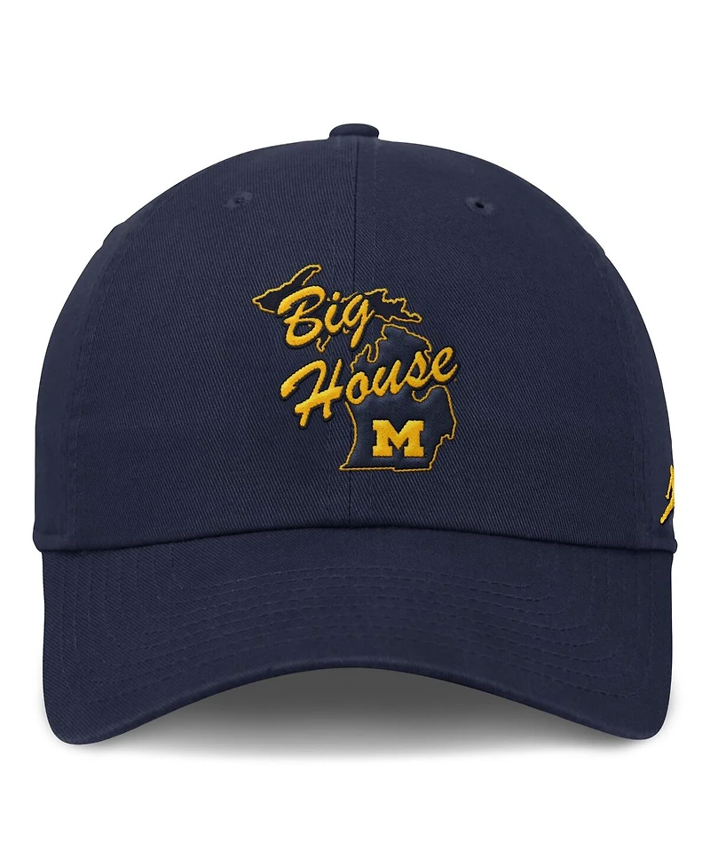 Jordan Men's Navy Michigan Wolverines Performance Club Swoosh Adjustable Hat