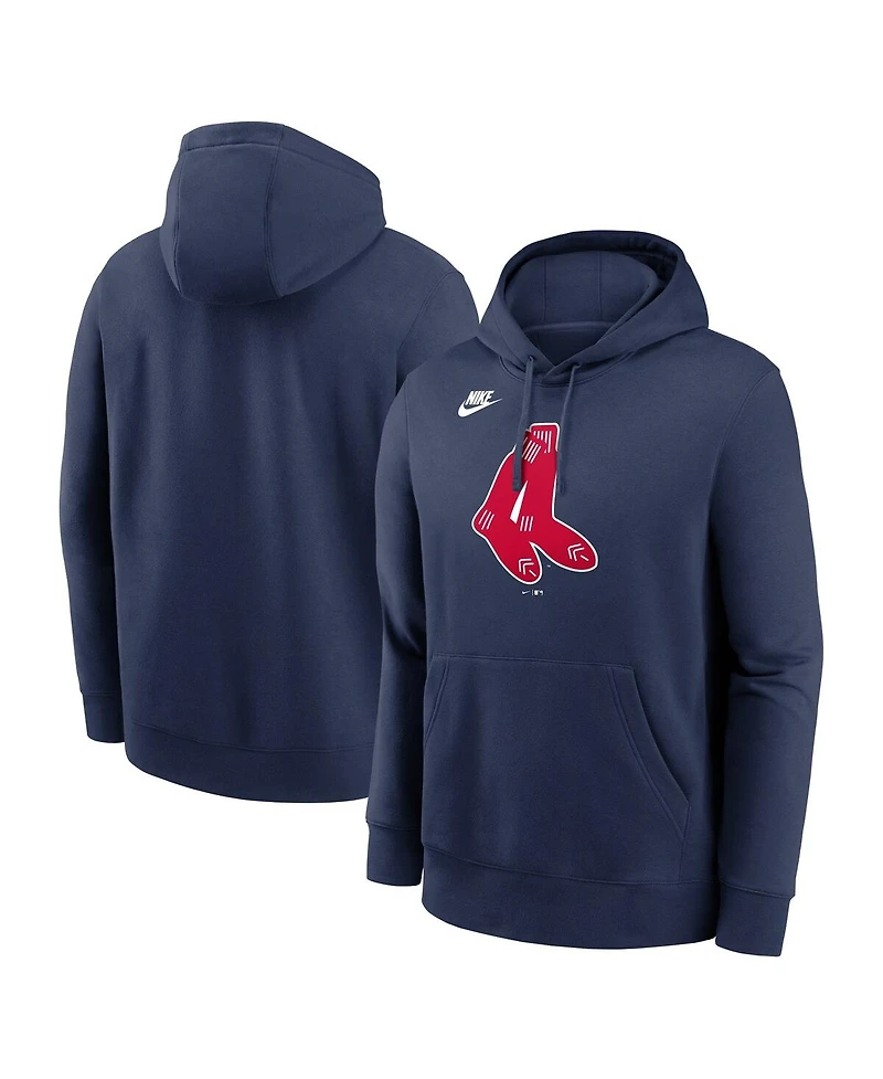 Nike Men's Navy Boston Red Sox Cooperstown Collection Logo Club Pullover Hoodie