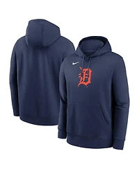 Nike Men's Navy Detroit Tigers Logo Club Fleece Pullover Hoodie