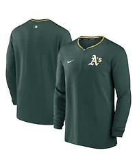 Nike Men's Green Athletics Authentic Collection Performance Half-Zip Top
