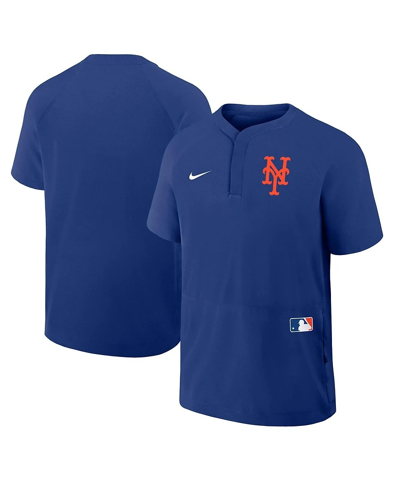 Nike Men's Royal New York Mets Authentic Collection Raglan Short Sleeve Windshirt