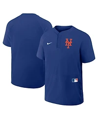 Nike Men's Royal New York Mets Authentic Collection Raglan Short Sleeve Windshirt