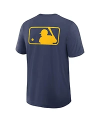 Nike Men's Navy Milwaukee Brewers Authentic Collection Early Work Tri-Blend Performance T-Shirt