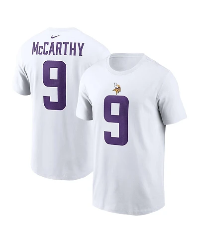Nike Men's J.j. McCarthy White Minnesota Vikings Player Name Number T-Shirt
