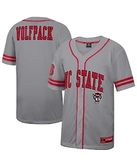 Colosseum Men's Gray Nc State Wolfpack Free Spirited Baseball Jersey
