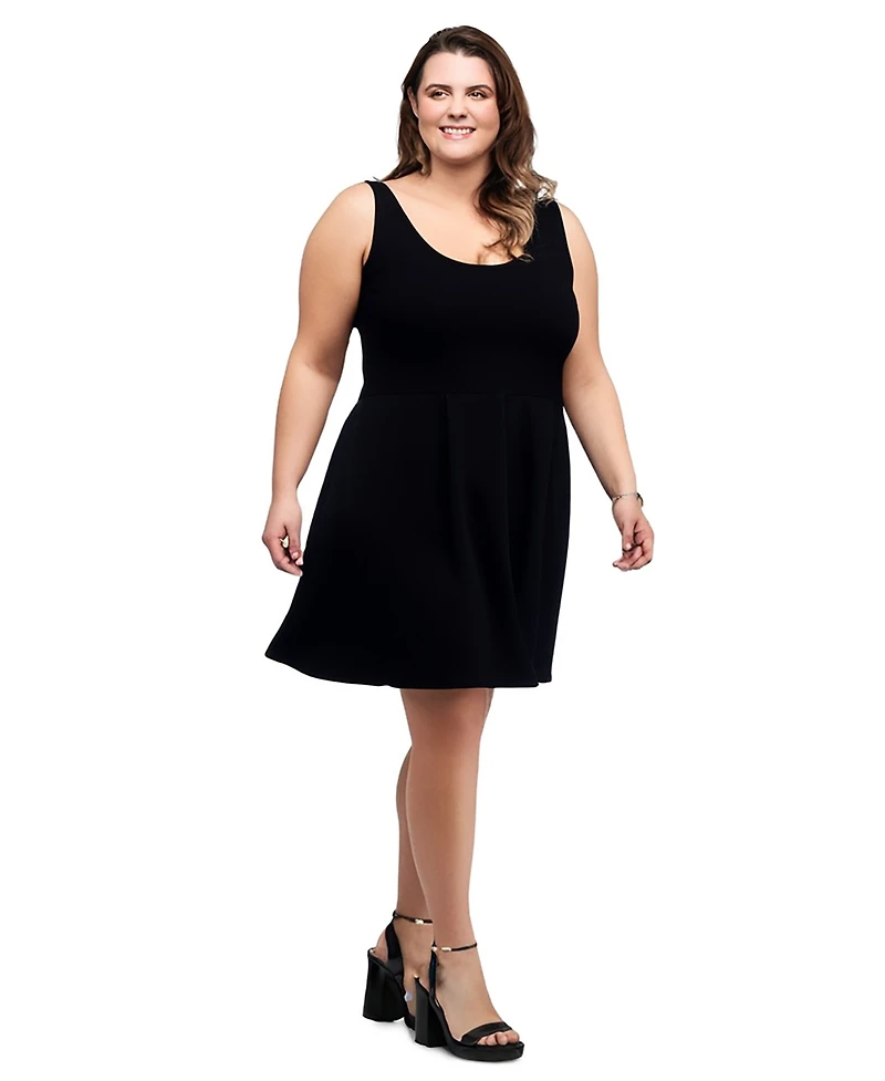 24seven Comfort Apparel Plus Sleeveless Dress with Pockets