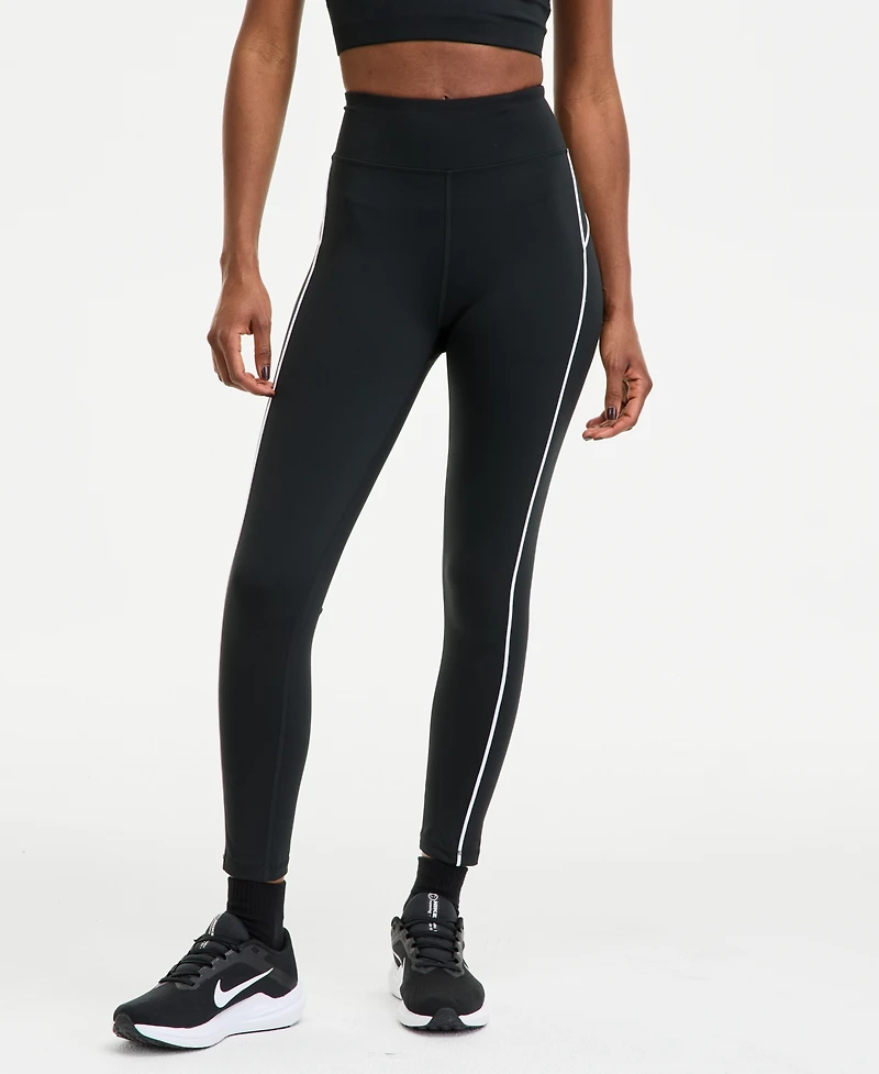 Id Ideology Women's Piped 7/8-Length Compression Leggings, Exclusively at Macy's