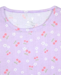 Max & Olivia Big Girls Pointelle Cherry-Print Shorts Pajama Set
