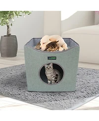 Foldable Cat Condo: Sage Green