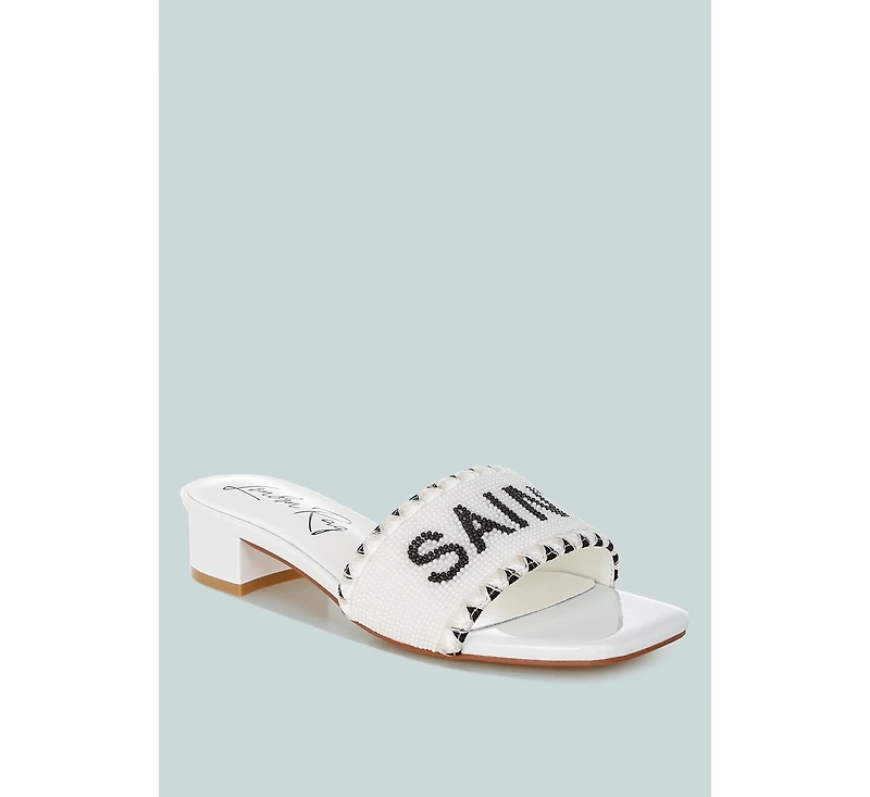 Poshta Saint Tropez Beaded Slip-On Heels