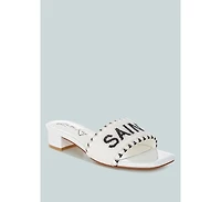Poshta Saint Tropez Beaded Slip-On Heels