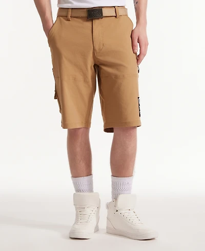 Ecko Unltd Men's Keep Tabs On Belted Cargo Shorts