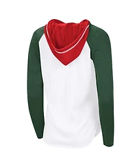 G-iii 4Her by Carl Banks Women's White Minnesota Wild Vip Raglan Long Sleeve Hoodie T-Shirt