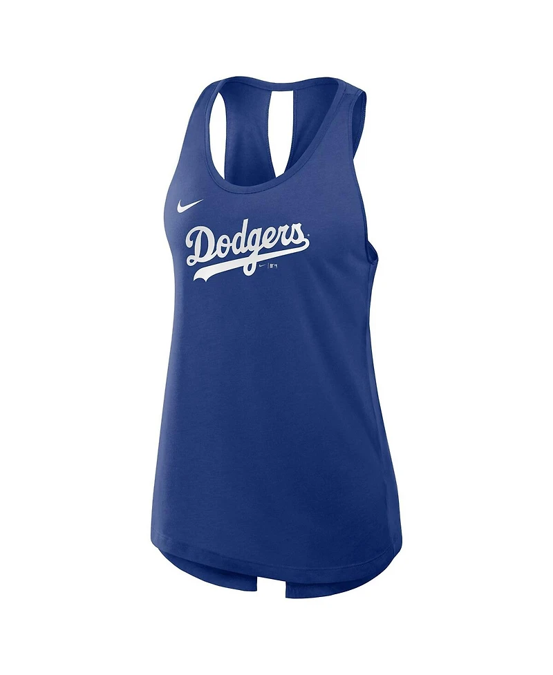 Nike Women's Royal Los Angeles Dodgers Crisscross Performance Tank Top