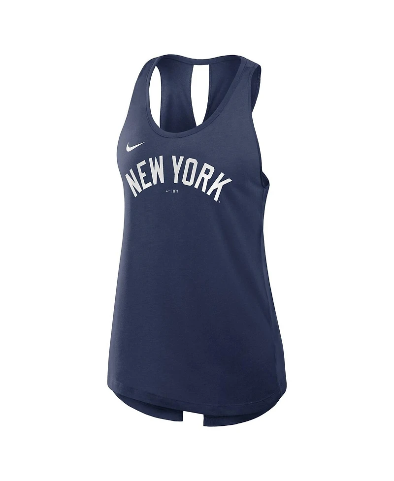 Nike Women's Navy New York Yankees Crisscross Performance Tank Top
