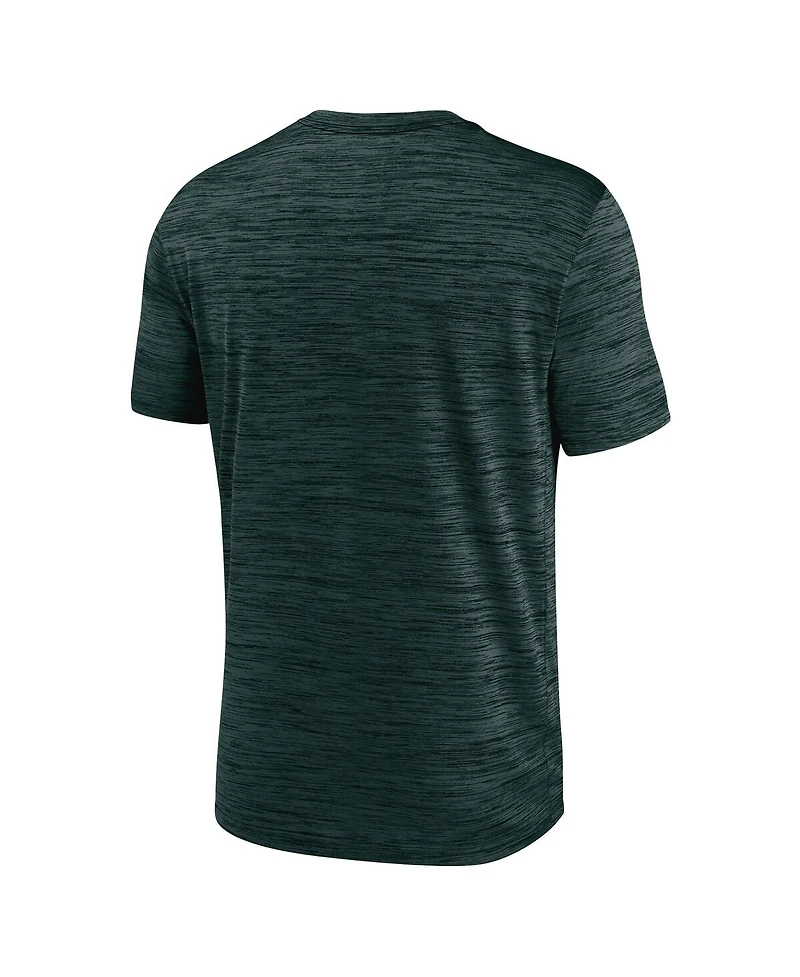 Nike Men's Green Michigan State Spartans Velocity Baseball Wordmark Stack Performance T-Shirt
