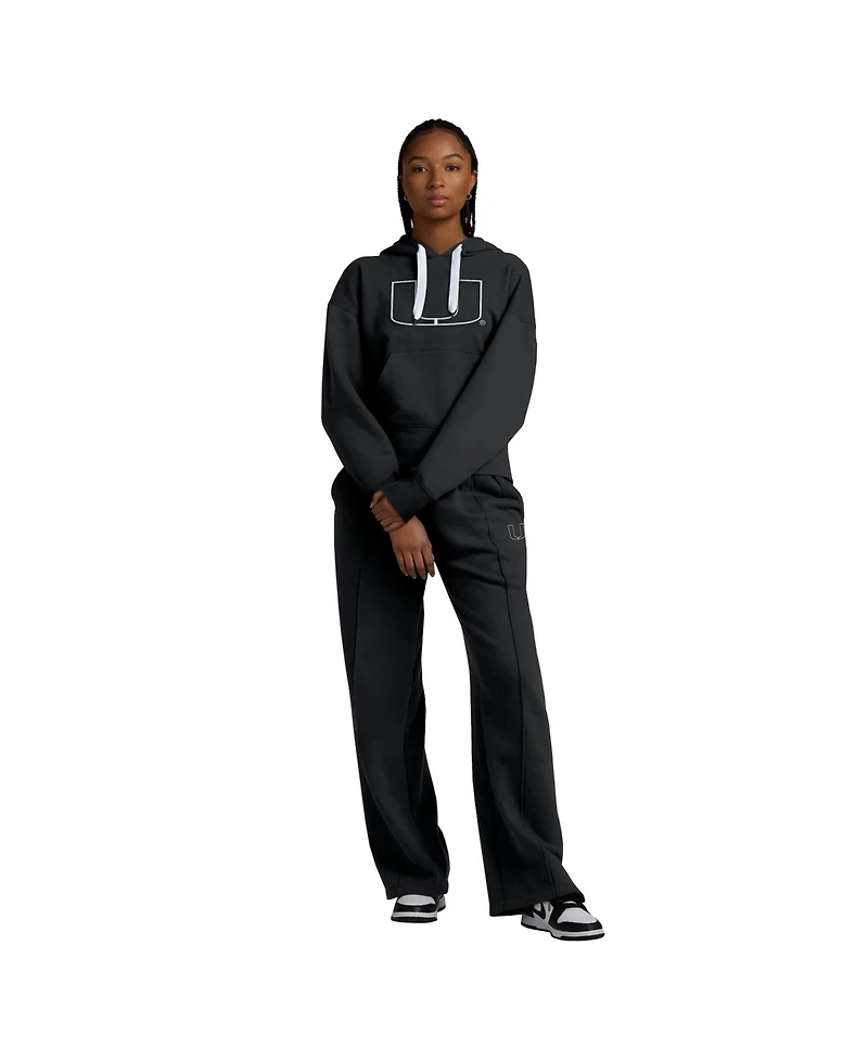 Fanatics Women's Black Miami Hurricanes Prime Supersoft Fleece Flaired Sweatpants