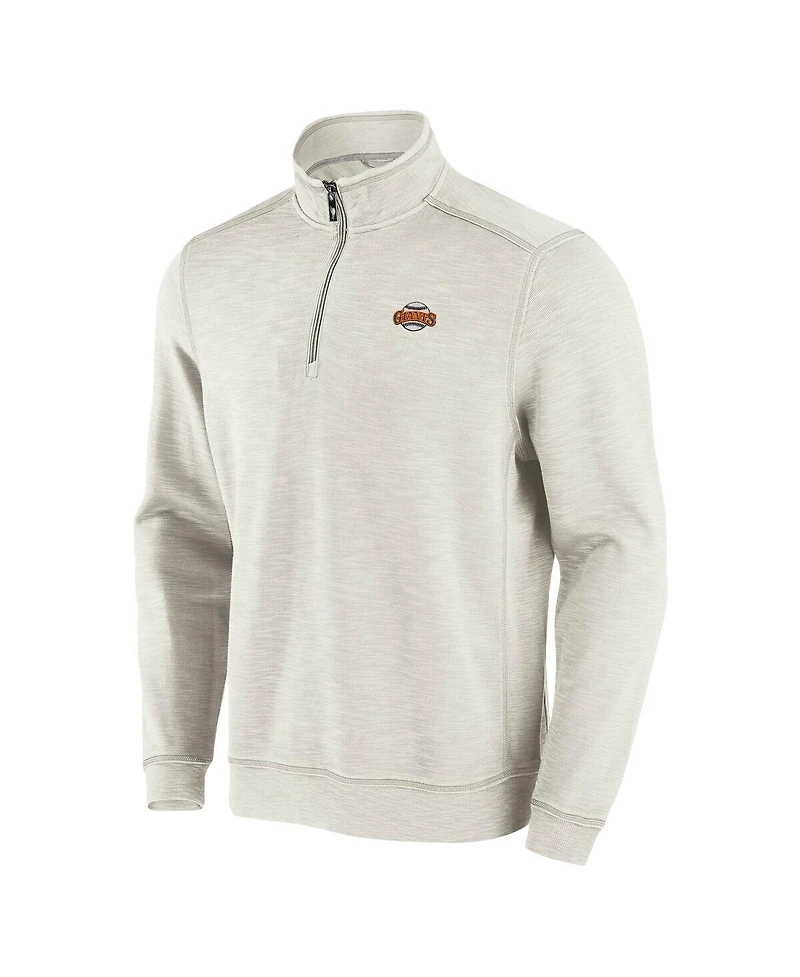 Tommy Bahama Men's Cream San Francisco Giants Sport Tobago Bay Tri-Blend Half-Zip Sweatshirt