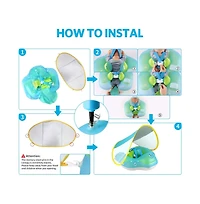 Baby Pool Float with Canopy Baby Float Infant Swimming Float Sun Protection Skin-Friendly Blue