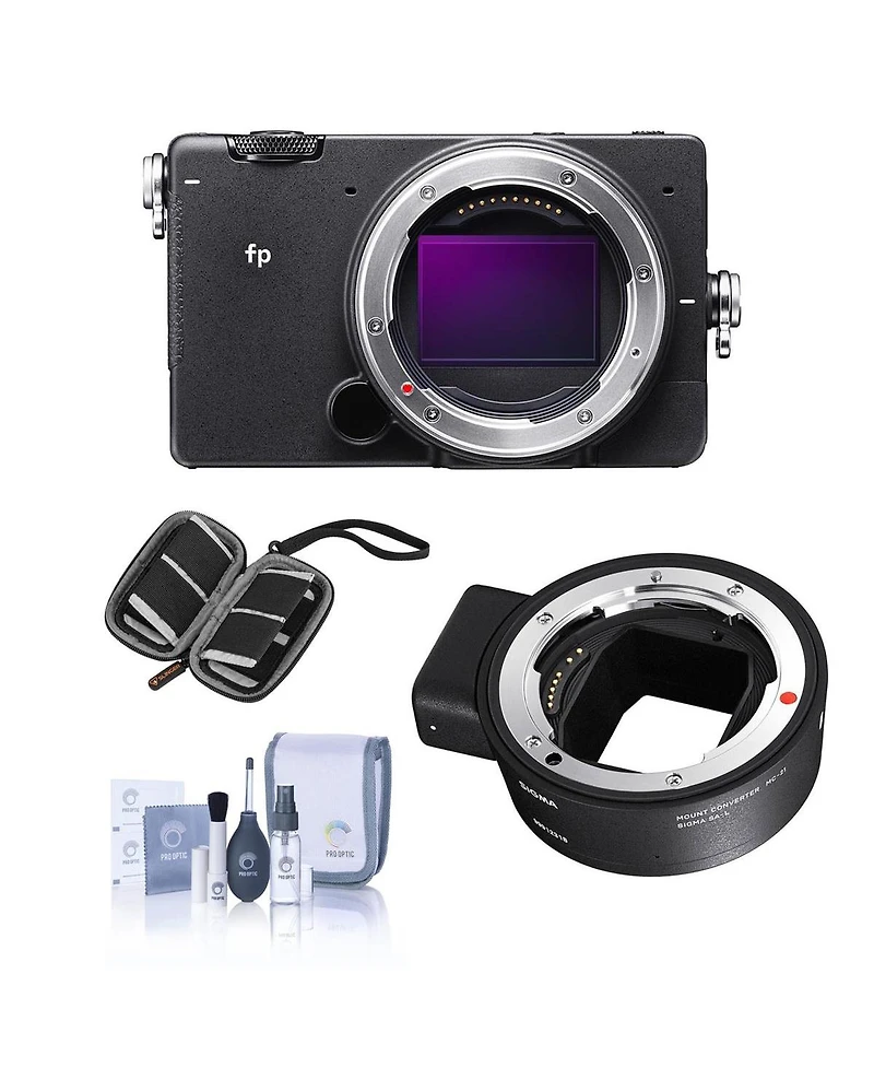 Sigma fp Mirrorless Camera, Bundle with Sigma Mc-21 Mount Converter Canon Ef to Leica L & Memory Card Case