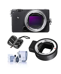 Sigma fp Mirrorless Camera, Bundle with Sigma Mc-21 Mount Converter Canon Ef to Leica L & Memory Card Case