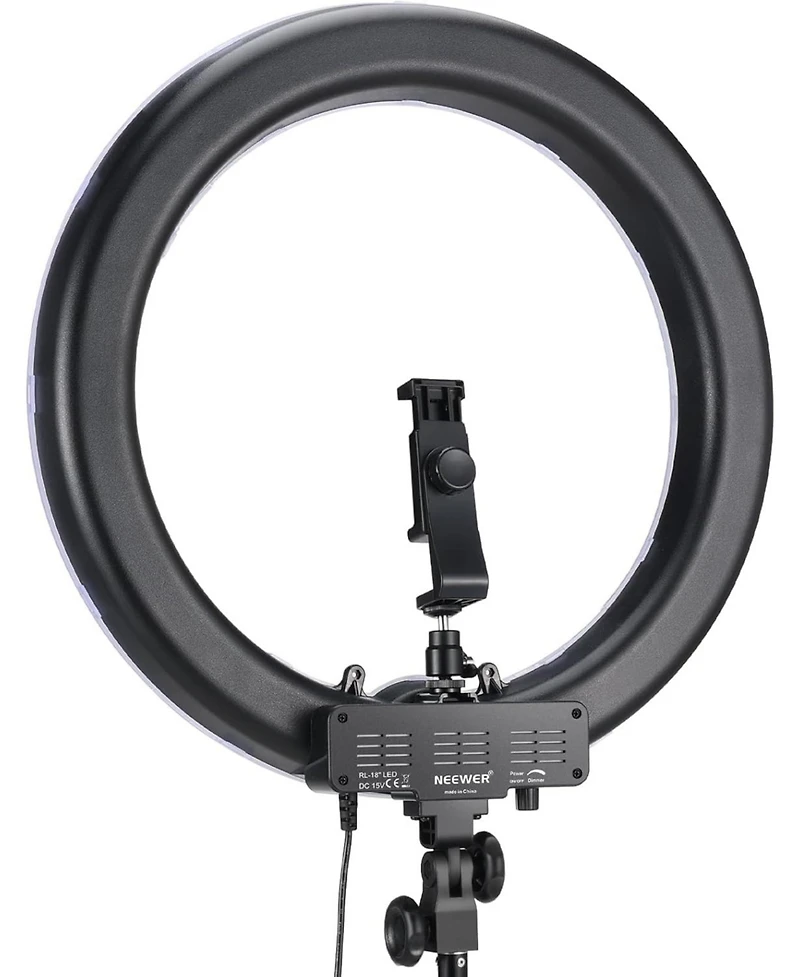Neewer 55W 18"/45cm Ring Light Kit New Version, 5600K 0-100% Dimming Led Selfie Light with Light Stand and Phone Holder for Makeup Lash Tattoo Ba