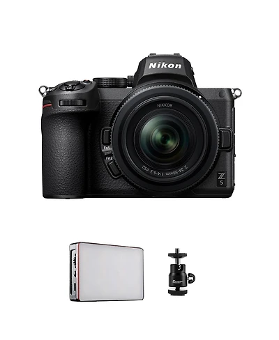 Nikon Z5 Full Frame Mirrorless Camera with Nikkor Z 24-50mm f/4-6.3 Zoom Lens - Bundle with Aputure Mc Rgbww Mini Led Light, Mini Ball Head