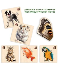 Quokka 6XSET Realistic Wooden Montessori Puzzles for Toddlers Ages 1-3