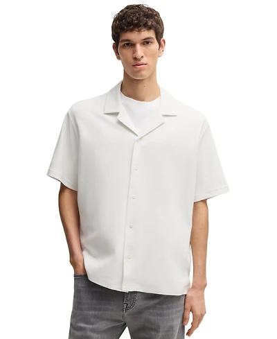 Boss by Hugo Men's Waffle Cotton Relaxed-Fit Shirt