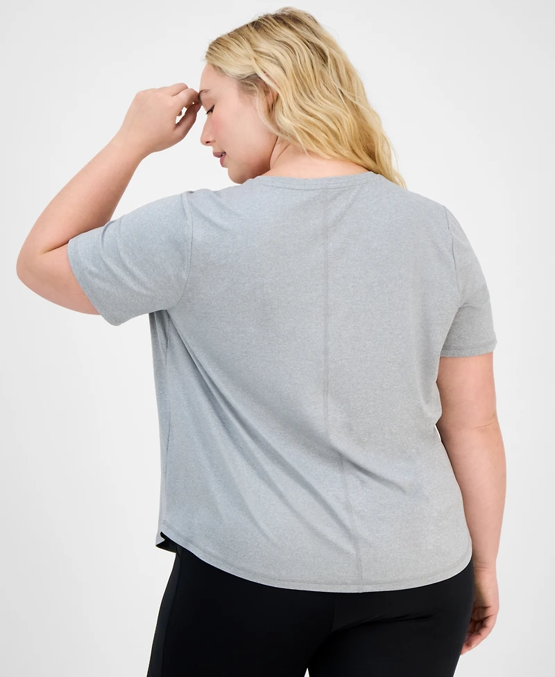 Id Ideology Plus Curved-Hem V-Neck Top, Created for Macy's