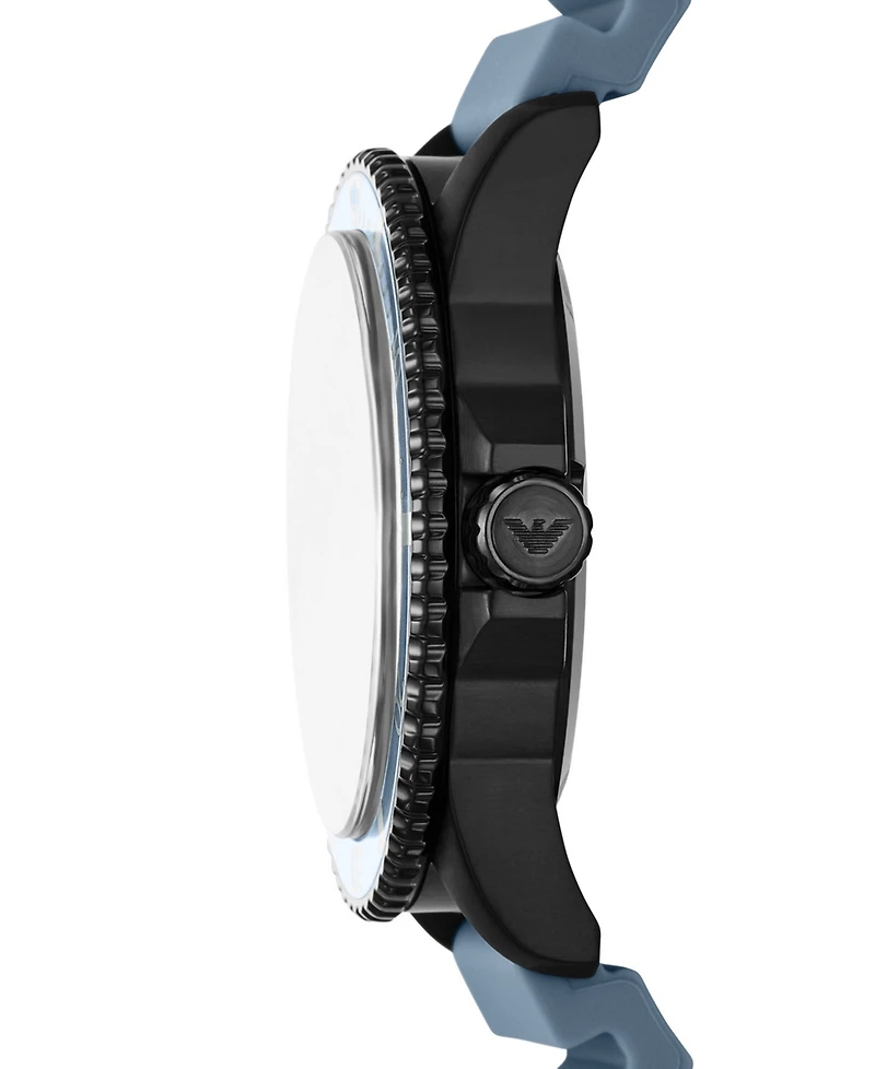 Emporio Armani Men's Blue Silicone Strap Watch 42mm
