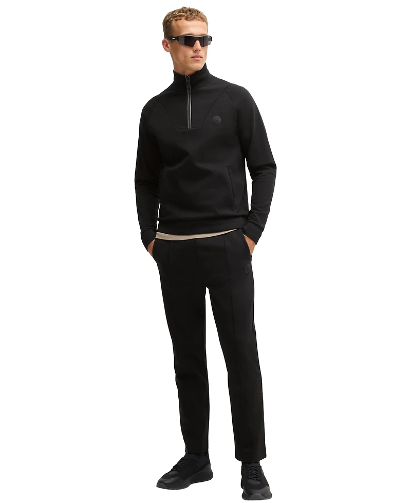 Boss by Hugo Men's Double B Monogram Zip-Neck Sweatshirt