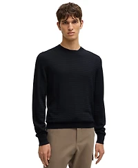 Boss by Hugo Men's Silk Regular-Fit Knit Structure Sweater