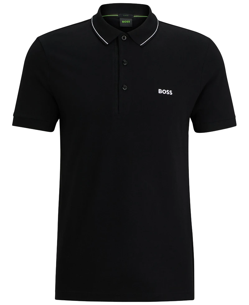 Boss by Hugo Men's Tonal Logo Slim-Fit Polo Shirt