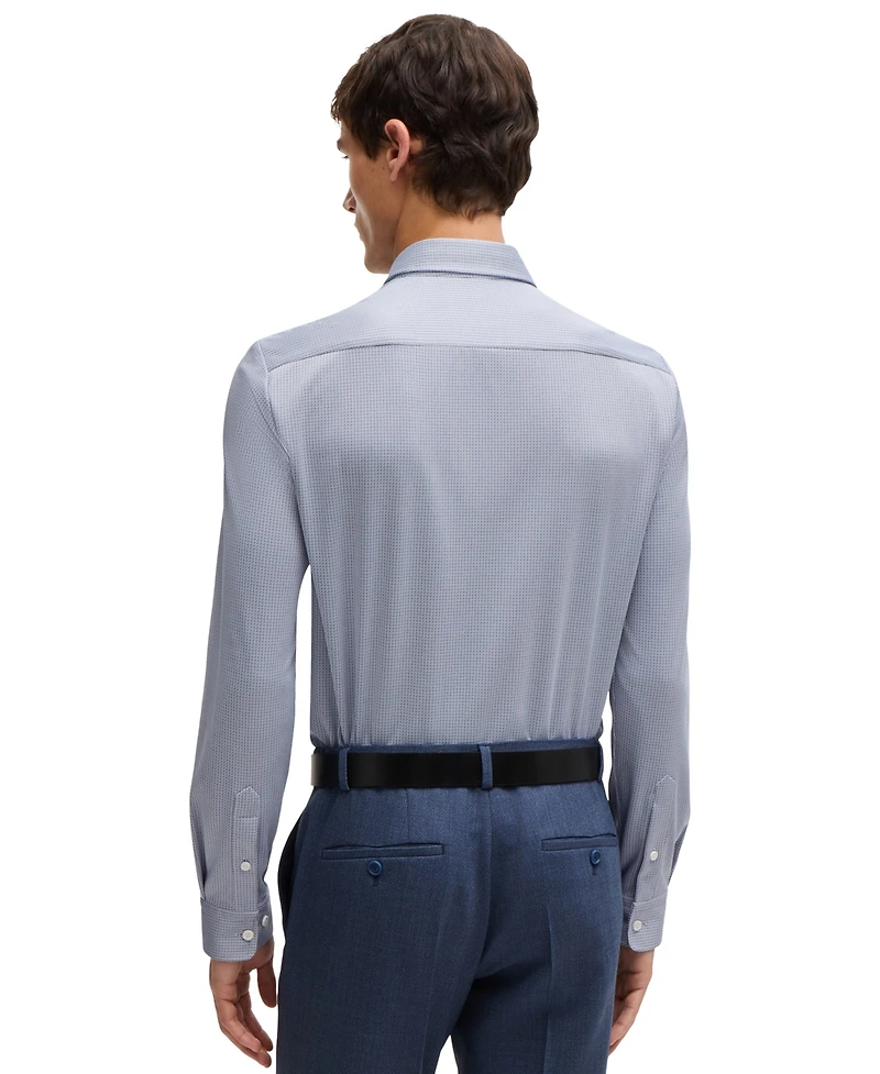 Boss by Hugo Boss Men's Patterned Performance Slim-Fit Dress Shirt