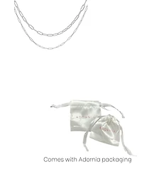 Adornia Silver 3mm and 4mm Paper Clip Chain Set
