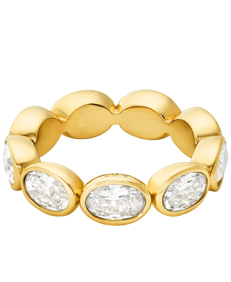Michael Kors 14K Gold-Plated Brass Oval Stone Tennis Ring