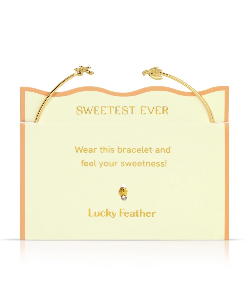 Lucky Feather Connection Cuff - Bee and Flower