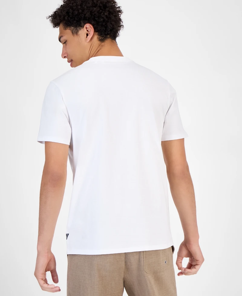 Guess Men's Short Sleeve Embroidered Logo Crewneck T-Shirt