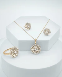 Wrapped in Love Diamond Flower Cluster Stud Earrings (1 ct. t.w) in 14k Gold, Exclusively at Macy's