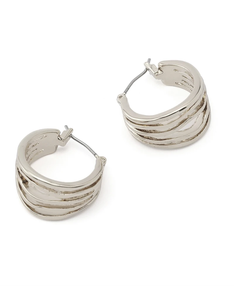 Robert Lee Morris Soho Sculpted Multi Row Huggie Earrings