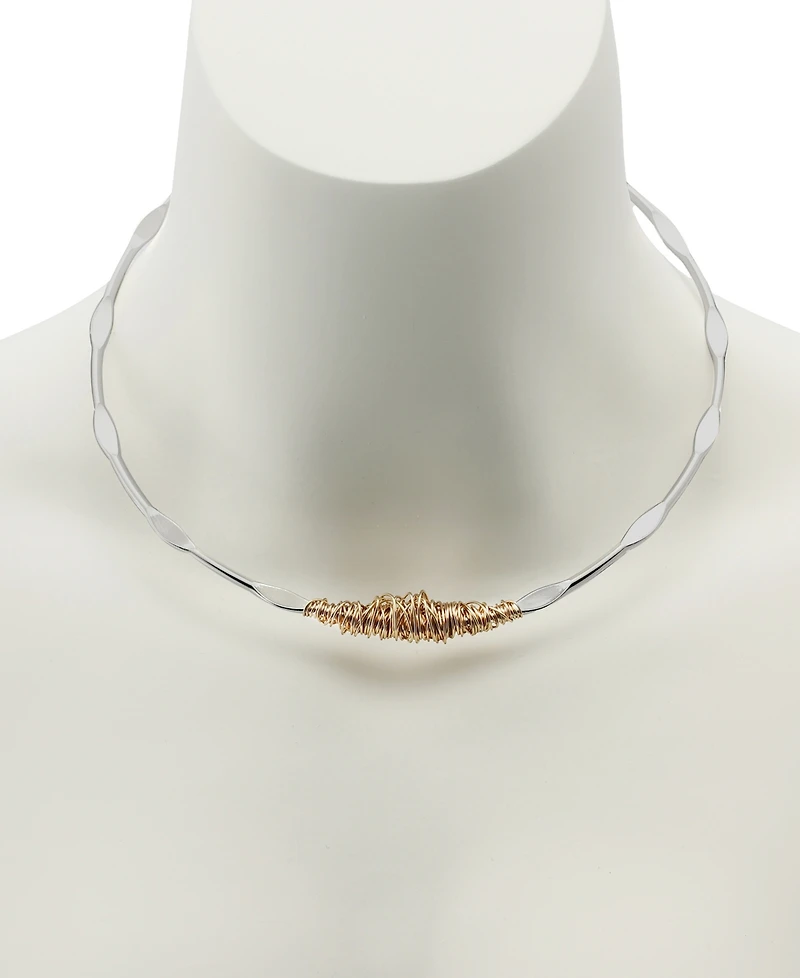 Robert Lee Morris Soho Silver Wire Wrapped Sculpted Collar Necklace