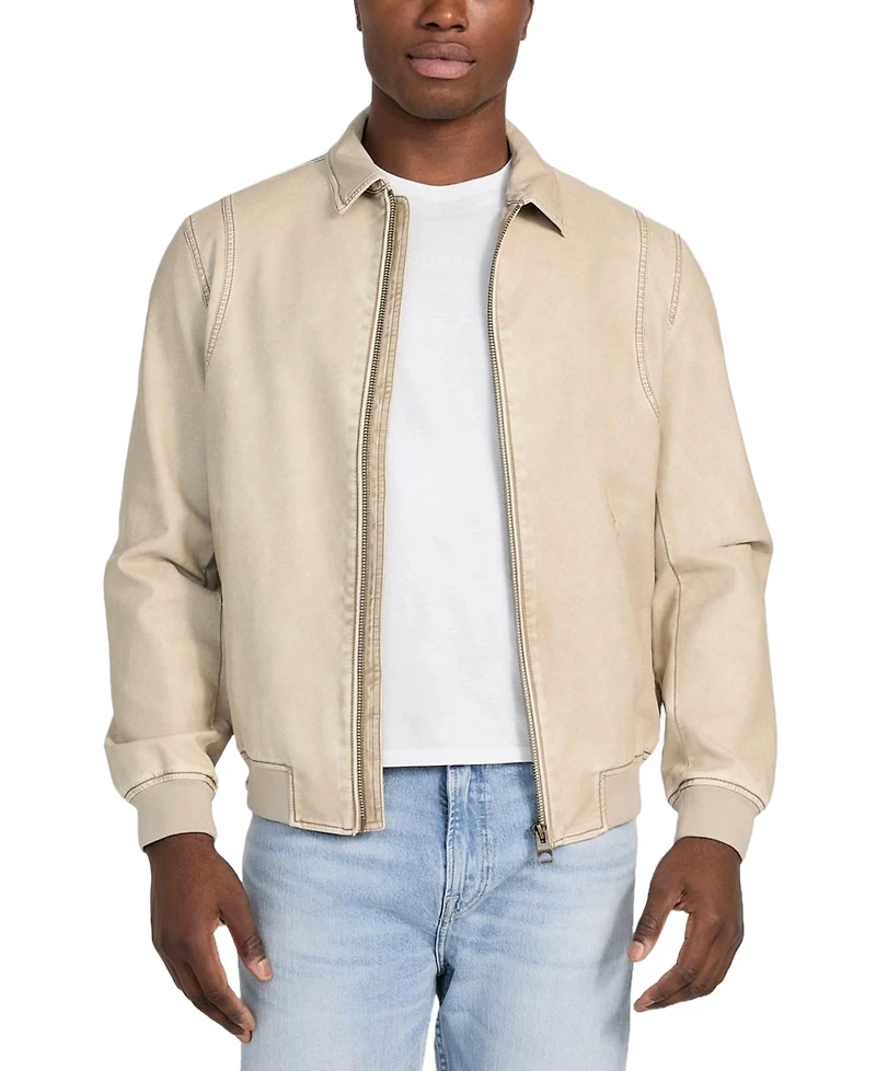 Guess Men's Aviator Relaxed-Fit Faux-Leather Bomber Jacket