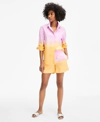 On 34th Womens Ombre Rhinestone Shirt Drawstring Shorts Exclusively At Macys