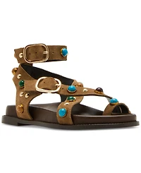 Steve Madden Women's Linear Embellished Strappy Footbed Sandals