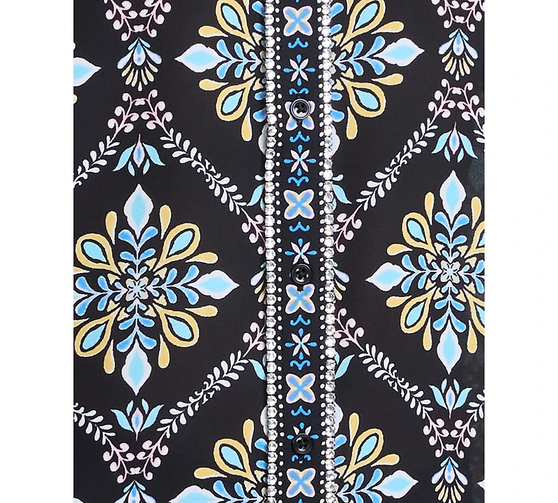 Jm Collection Women's Embellished-Placket Button-Front Shirt, Exclusively at Macy's