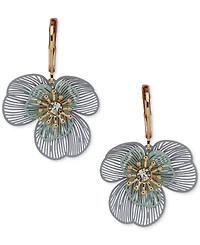 lonna & lilly Gold-Tone Multi Layered Flower Drop Earrings