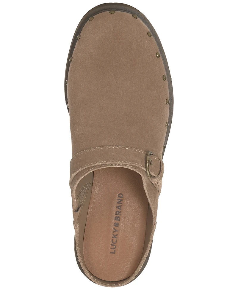 Lucky Brand Women's Caytina Studded Buckle Strap Clogs