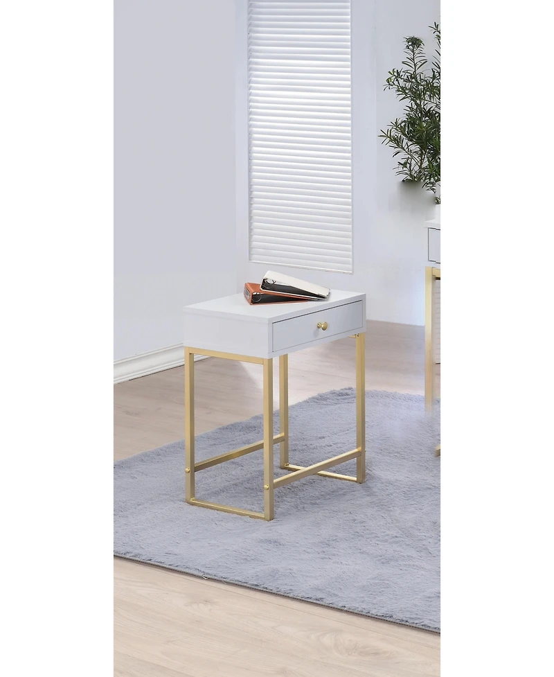 Solid Wood End Table with Drawer – Perfect Side Table for Living Room or Office
